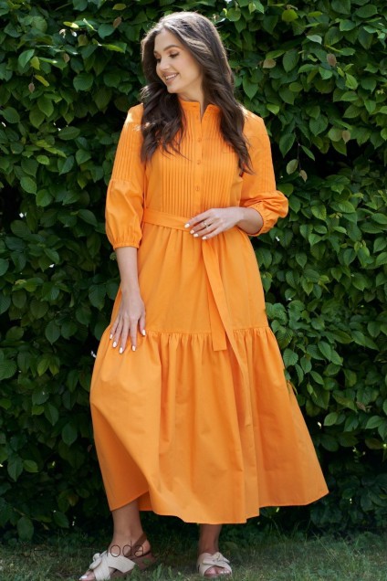 Платье 8011-23 оранжевый ANDINA CITY