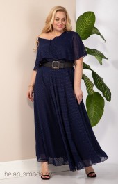 Платье 887 темно-синий + широкий Anastasia