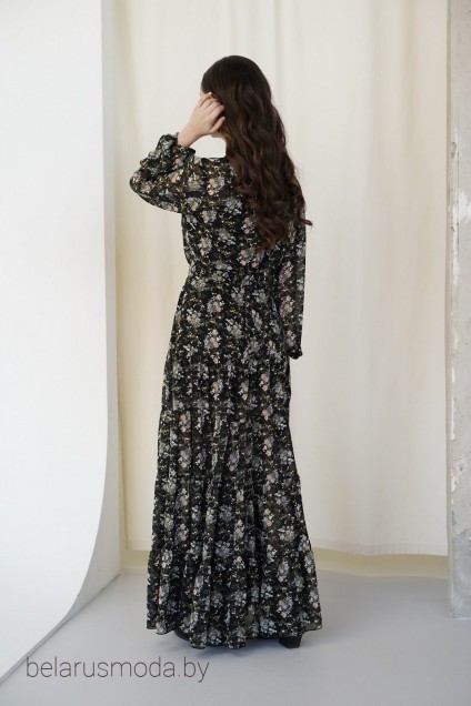 Костюм с платьем 153 черный + цветы BARBARA