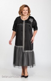 Платье 1449 черный+серебро Djerza