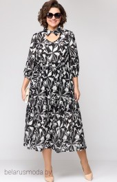 Платье 7102 черно-белый EVA GRANT