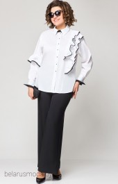 Блузка 7136-1 белый + черный EVA GRANT