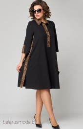 Платье 7322 черный + леопард EVA GRANT
