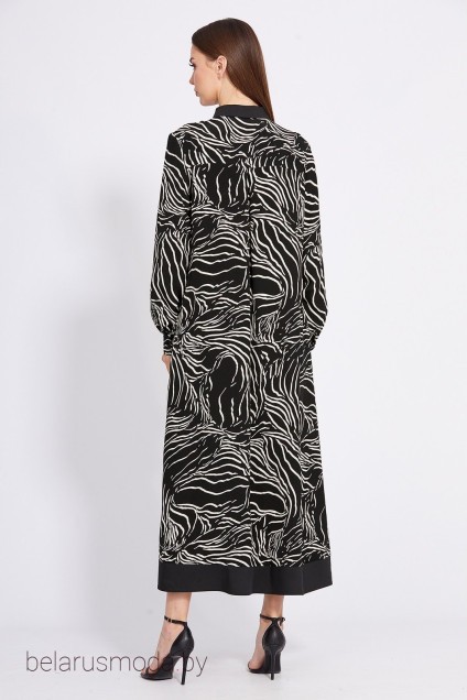 Платье 2430 черный с рисунком EOLA