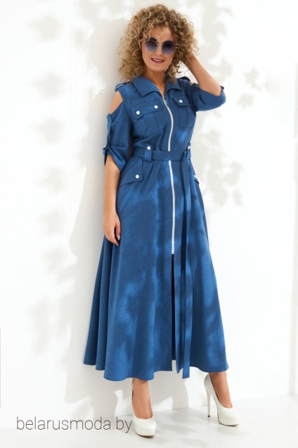 Платье Euro Moda, модель 410 синий джинс