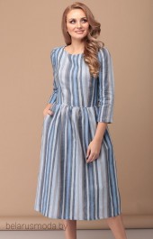 Платье FloVia, модель 4031 сине-бело-серое