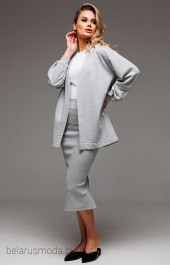 Костюм с юбкой f7064-50-04 серый меланж GO wear