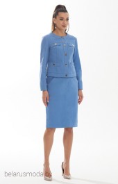 Костюм с юбкой Галеан Стиль, модель 886 синий