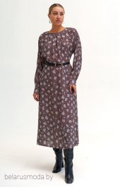 Платье 1131 коричневый + голубой Ivera collection