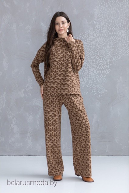 Пижама Ivera collection, модель 6037 коричневый + песочный