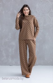 Пижама Ivera collection, модель 6037 коричневый + песочный