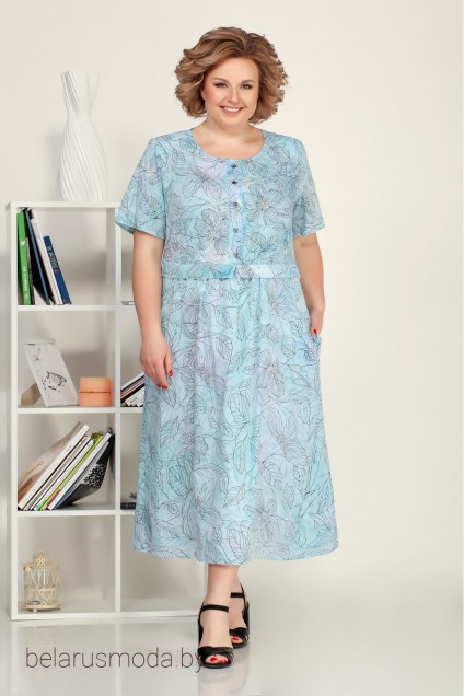 Платье Ивелта Плюс, модель 1700 голубой