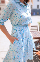 Платье KRASA, модель 144-21 голубой принт