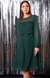 Платье KaVari, модель 1013 зеленый принт