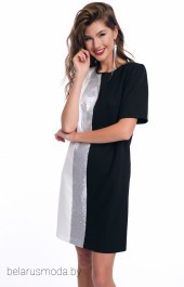 Платье KaVari, модель 1015 черный + молочный 
