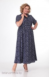 Платье Кэтисбэл, модель 1421 синий+горох