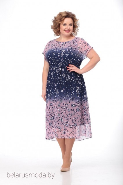 Платье Кэтисбэл, модель 1455 розово-синий