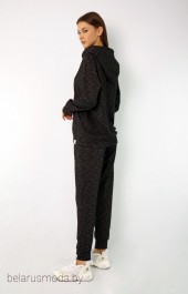 Спортивный костюм Kivviwear, модель 4046-4050 черно-серый меланж