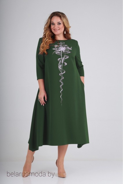 Платье Ксения стиль, модель 1790 зеленый