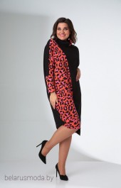 Платье 1422 розовый + леопард LADIS LINE