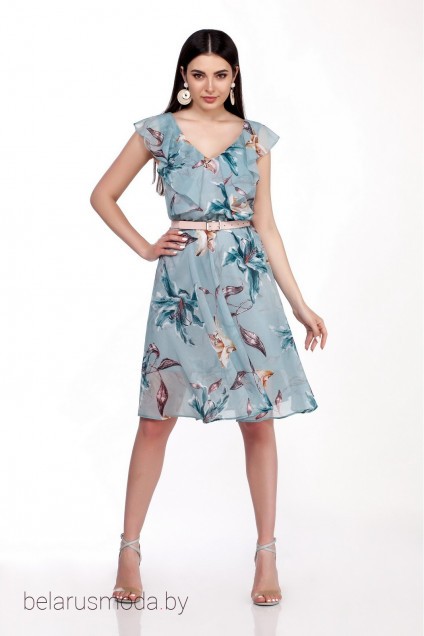 Платье LaKona, модель 1279-1 голубой+лилия