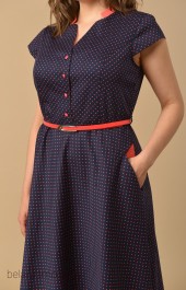 Платье Lady Style Classic, модель 1101-2 темно-синий+красным