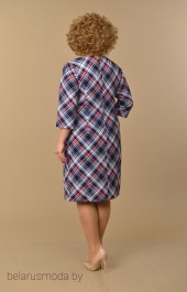 Платье Lady Style Classic, модель 1234-1 сине-черно-сиреневый+клетка