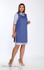 Костюм с платьем Lady Style Classic, модель 1300 синие тона