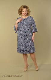 Платье Lady Style Classic, модель 1866-2 синий+узор