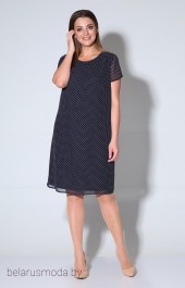 Платье Liona, модель 649 темно-синий + горох