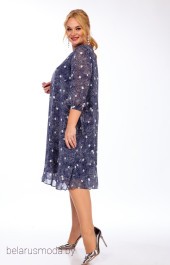 Платье Michel Chic, модель 2049 синий + горох