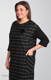 Платье Michel Chic, модель 2103 черный + клетка-1