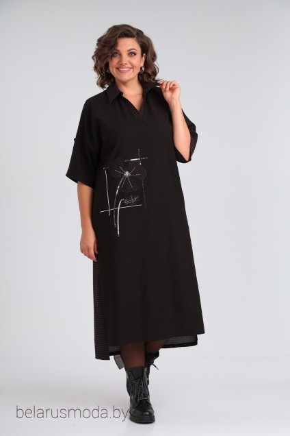 Платье Michel Chic, модель 2134 черный + горох