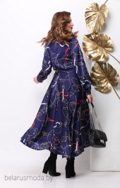 Платье Michel Chic, модель 958 синий+цепи