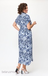 Платье 993-1 синий + белый Michel Chic