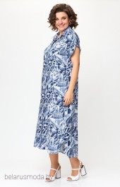 Платье 993-1 синий + белый Michel Chic
