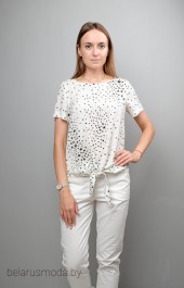 Блузка 1051 белый + звёзды Mita Fashion