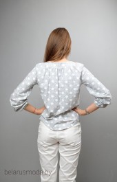 Блузка Mita Fashion, модель 375 серый + горох