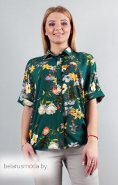 *Блузка Mita Fashion, модель 920 зеленый+цветы