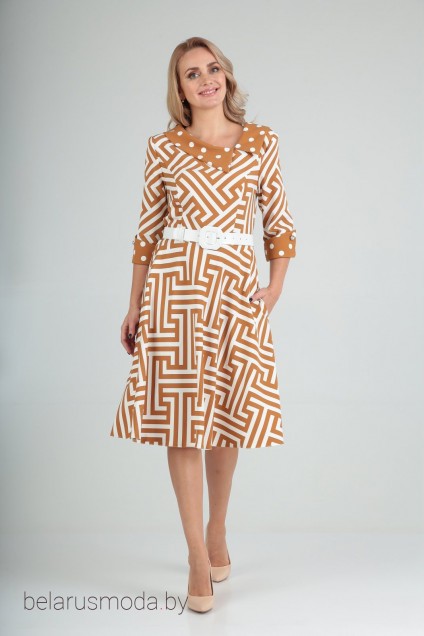 Платье Moda-Versal, модель 2181 горчица зиг-заг