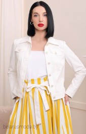 Костюм с юбкой Мода-Юрс, модель 2400 желтый + белый