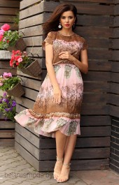 Платье Мода-Юрс, модель 2557 розовый+коричневый
