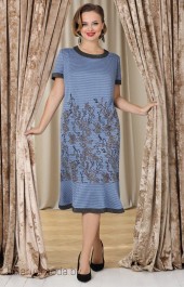 Костюм с платьем Мода-Юрс, модель 2785 черный + голубой