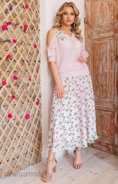 Костюм с юбкой Мода-Юрс, модель 2814 нежно-розовый