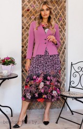 Костюм с платьем Мода-Юрс, модель 2818-1 розовый