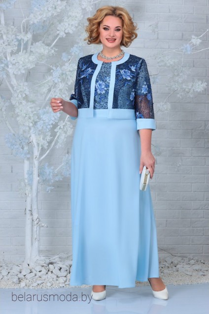 Костюм с платьем Ninele, модель 7333 голубой