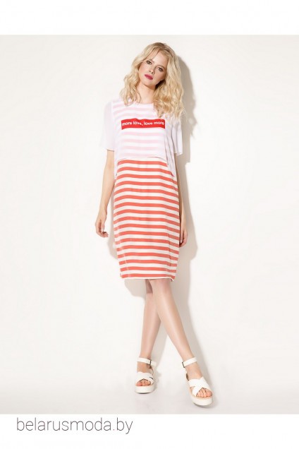 Платье Prio, модель 713980 бело-красный