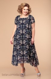 Платье Romanovich style, модель 1-1332 синий+акация