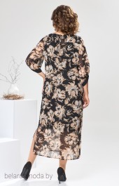 Платье 1-2442 коричневые цветы Romanovich style