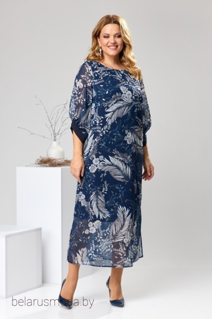 Платье 1-2442 синий Romanovich style
